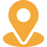 Simple orange geolocation icon design