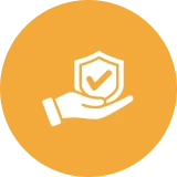Hand holding shield icon